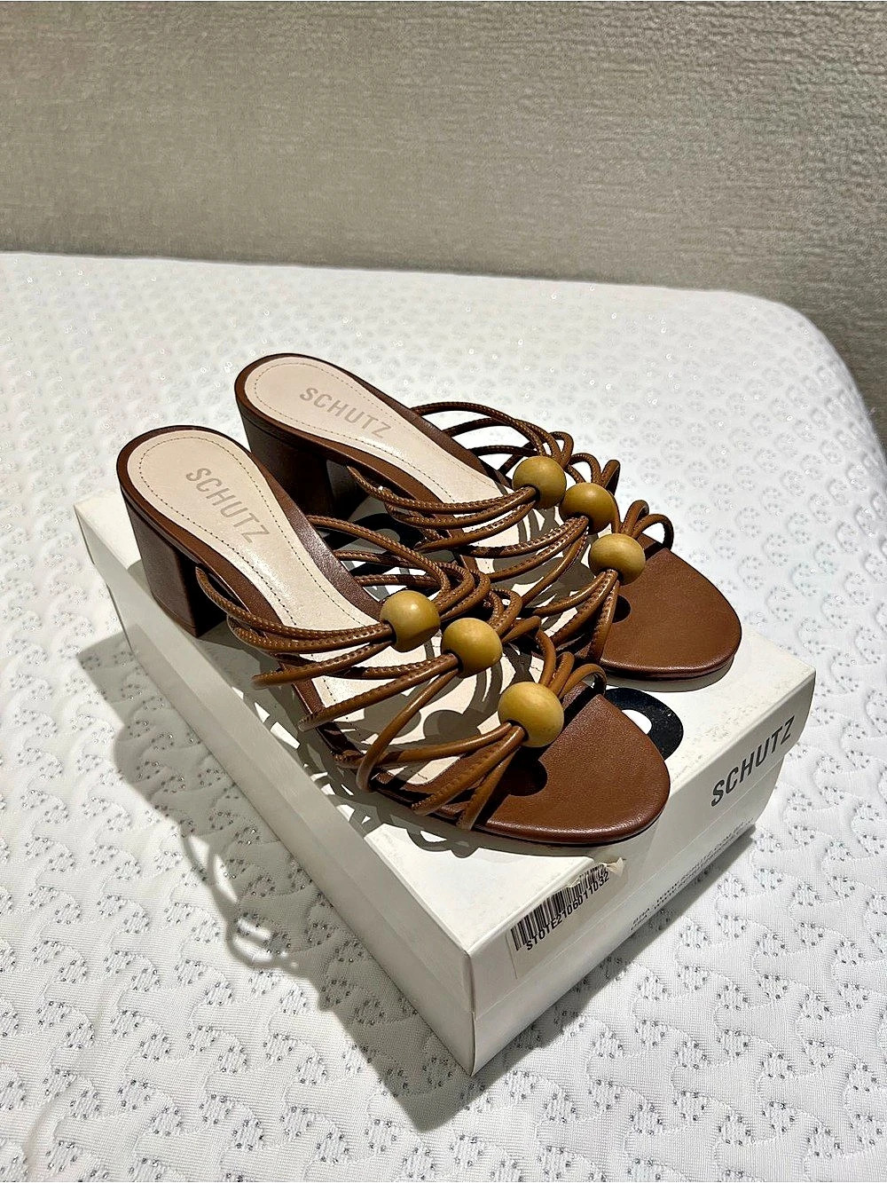 SCHUTZ Roxanne Strappy Heeled Sandals in Brown US 7.5 NWT